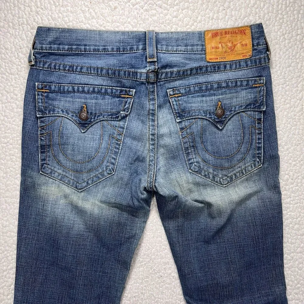 True Religion Zach Jeans Men’s 36 USA Y2K‎ Straight Leg Denim Streetwear